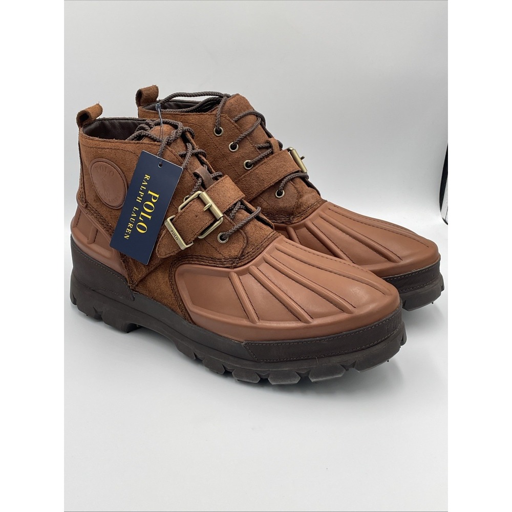 Polo Ralph Lauren Oslo Low buckle waterproof leather boots brown Men's size 11.5